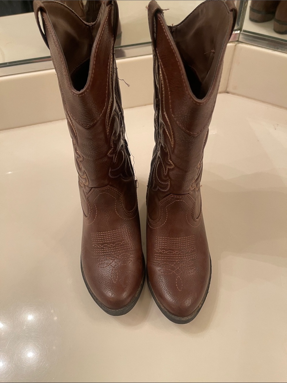 Cat & Jack Brown Kids Western Boots